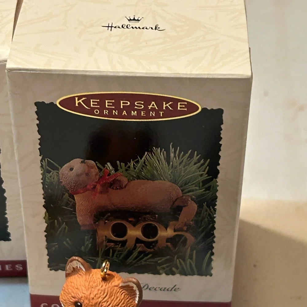 9 Vintage Hallmark Keepsake Ornaments Fabulous Decade 1990-1998 Animals